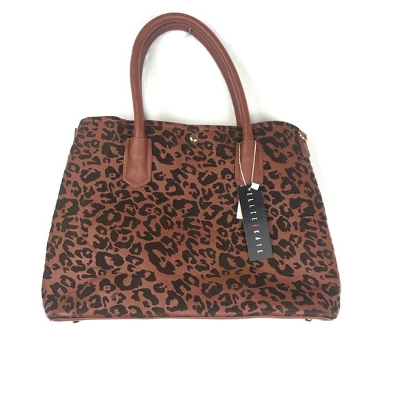 Ellie & Kate Brown Black Animal Print New With Tags Tote - Picture 3 of 15